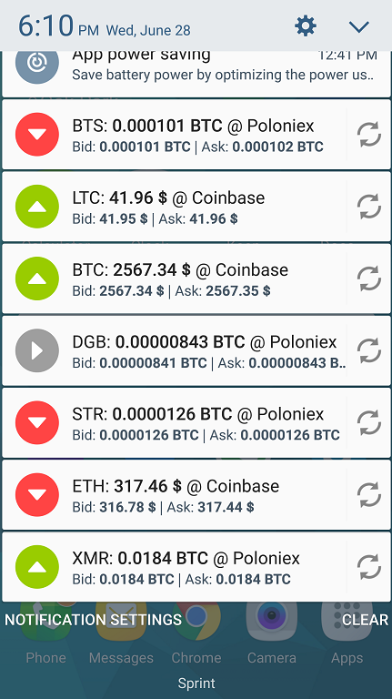 Get Bitcoin And Other Cryptocoin !   Price Alerts To Your Smart Phone - 